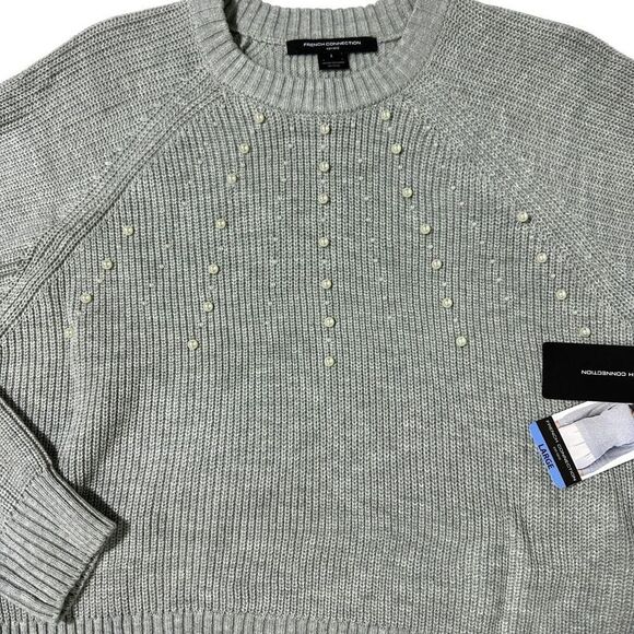 French Connection Women's Embellished Grey Sweater Size Large - Picture 12 of 15
